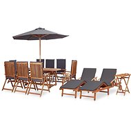 13-piece Garden Dining Set with Cushions Anthracite Solid Scacia 47280 47280 - Garden Furniture