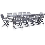 13-Piece Solid Acacia Garden Dining Set, Grey 46330 46330 - Garden Furniture