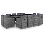 13-piece Garden Dining Set with Cushions Anthracite Polyrattan 46381 46381 - Garden Furniture