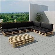 15-Piece Garden Sofa Set from Pallets, Grey 271778 271778 - Garden Furniture