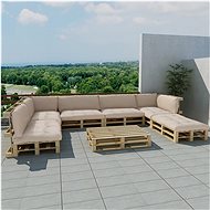 21-piece garden sofa set from pallets sand white 271777 271777 - Garden Furniture