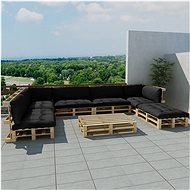 21-piece garden sofa set from pallets gray 271779 271779 - Garden Furniture