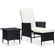2-Piece Polyrattan Garden Sofa Set with Cushions, Black 310231 310231 - Garden Furniture