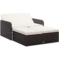2-Piece Polyrattan Garden Sofa Set with Cushions, Brown 46079 46079 - Garden Furniture