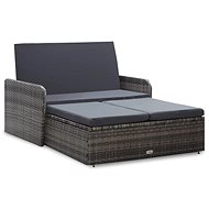 2-Piece Polyrattan Garden Sofa Set with Cushions, Grey 46080 46080 - Garden Furniture
