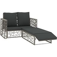 2-Piece Polyrattan Garden Sofa Set with Cushions, Grey 46812 46812 - Garden Furniture