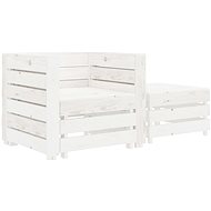 2-Piece Garden Sofa Set from Pallets, White 49351 49351 - Garden Furniture