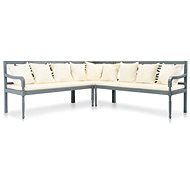 3-piece garden sofa with cushions solid acacia gray 42628 42628 - Garden Furniture