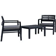 3-piece garden sofa anthracite plastic 45621 45621 - Garden Furniture