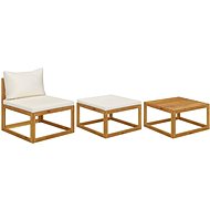 3 - piece garden sofa cream pillow solid acacia 311855 311855 - Garden Furniture