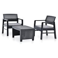 3-piece garden sofa plastic anthracite 48824 48824 - Garden Furniture