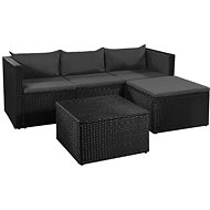 3-piece garden sofa polyratt black-gray 44169 44169 - Garden Furniture