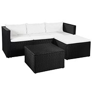 3-piece garden sofa polyratt black and white 44168 44168 - Garden Furniture