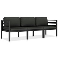 3-piece garden sofa with cushions aluminum anthracite 49237 49237 - Garden Furniture