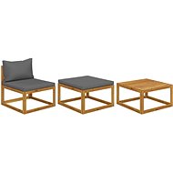 3 - piece garden sofa with solid acacia cushions - Garden Furniture