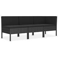 3-piece garden sofa with cushions polyratt black 310203 310203 - Garden Furniture