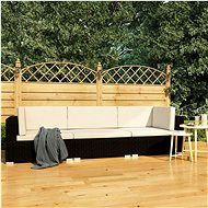 3-piece garden sofa with cushions polyratan black 47264 47264 - Garden Furniture