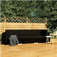 3-piece garden sofa with cushions polyratan black 47267 47267 - Garden Furniture