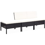 3-piece garden sofa with cushions polyratan black 48956 48956 - Garden Furniture