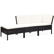 3-piece garden sofa with cushions polyratan black 48960 48960 - Garden Furniture