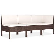 3-piece garden sofa with cushions polyratt brown 310201 310201 - Garden Furniture