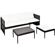 3-piece garden sofa with cushions polyrattan brown 41381 41381 - Garden Furniture