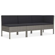 3-piece garden sofa with cushions polyrattan gray 310204 310204 - Garden Furniture