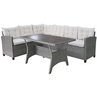 3-piece garden sofa with cushions polyrattan gray 42577 42577 - Garden Furniture