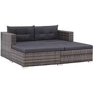3-piece garden sofa with cushions polyrattan gray 44427 44427 - Garden Furniture