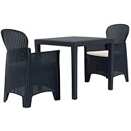 3-piece bistro set anthracite plastic rattan look 276113 276113 - Garden Furniture