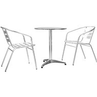 3-piece bistro set aluminum silver 44804 44804 - Garden Furniture