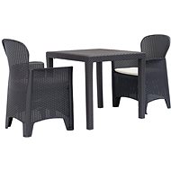 3-piece bistro set brown plastic rattan look 276119 276119 - Garden Furniture