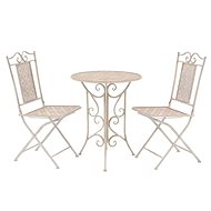 3-piece bistro set steel white 43149 43149 - Garden Furniture