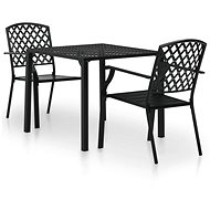 3-piece bistro set steel black 44269 44269 - Garden Furniture