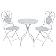 3-piece bistro set steel gray-white 43150 43150 - Garden Furniture