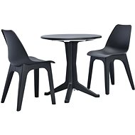 3-piece bistro set plastic anthracite 276175 276175 - Garden Furniture