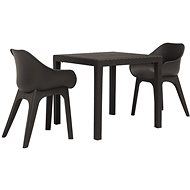 3-piece bistro set plastic brown 276123 276123 - Garden Furniture