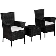 3-piece bistro set polyratt black 44094 44094 - Garden Furniture