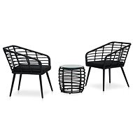 3-piece bistro set polyratan black 48579 48579 - Garden Furniture