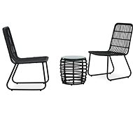 3-piece bistro set polyratan black 48585 48585 - Garden Furniture
