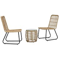 3-piece bistro set polyratan oak 48583 48583 - Garden Furniture