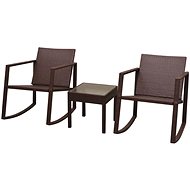 3-piece bistro set polyratt brown 42861 42861 - Garden Furniture