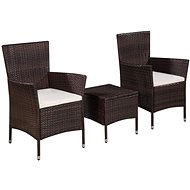 3-piece bistro set polyratt brown 44093 44093 - Garden Furniture