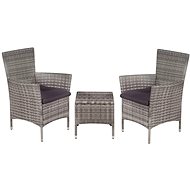 3-piece bistro set polyratan gray 44095 44095 - Garden Furniture