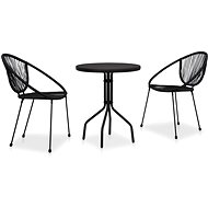 3-piece bistro set PVC rattan black 48567 48567 - Garden Furniture