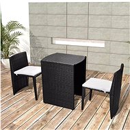 3-piece bistro set with polyratan cushions black 42882 42882 - Garden Furniture