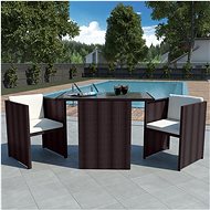 3-piece bistro set with cushions polyrattan brown 42485 42485 - Garden Furniture