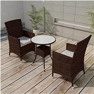 3-piece bistro set with cushions polyrattan brown 42573 42573 - Garden Furniture