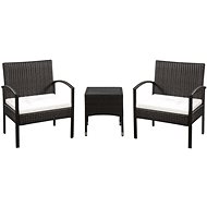 3-piece bistro set with cushions polyratan brown 44166 44166 - Garden Furniture
