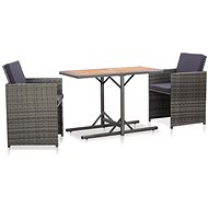 3-piece bistro set with polyratan cushions gray 46374 46374 - Garden Furniture